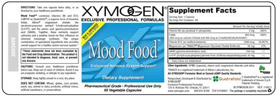 Photo of the XYMOGEN Mood Food label
