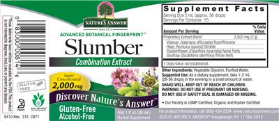 Photo of the Nature's Answer Slumber label