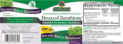 Photo of the Nature's Answer Brocco-Glutathione label