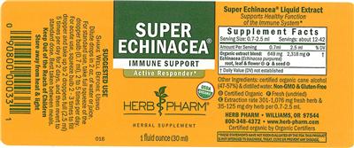 Photo of the Herb Pharm Super Echinacea label