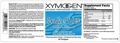 Photo of the XYMOGEN Borage CP-240 label