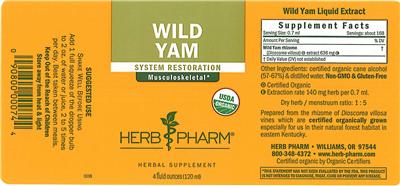 Photo of the Herb Pharm Wild Yam label