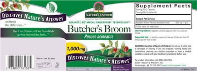 Photo of the Nature's Answer Butcher's Broom 1,000 mg label