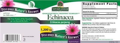 Photo of the Nature's Answer Echinacea 1,200 mg label