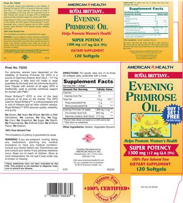Photo of the American Health Royal Brittany Evening Primrose Oil label