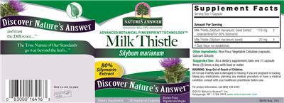 Photo of the Nature's Answer Milk Thistle label