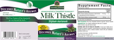 Photo of the Nature's Answer Milk Thistle label