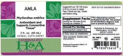 Photo of the Herbalist & Alchemist Amla label