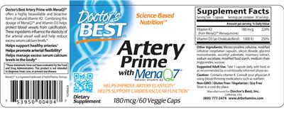 Photo of the Doctor's Best Artery Prime With MenaQ7 label