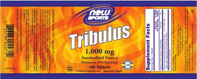 Photo of the NOW Sports Tribulus 1,000 mg label