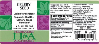 Photo of the Herbalist & Alchemist Celery Seed label