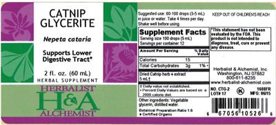 Photo of the Herbalist & Alchemist Catnip Glycerite label