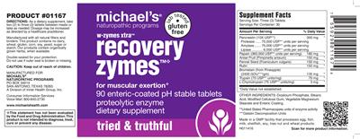 Photo of the Michael's Naturopathic Programs Recovery Zymes label