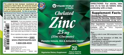 Chelated Zinc 25 mg