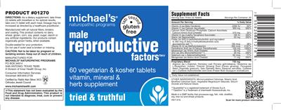 Photo of the Michael's Naturopathic Programs Male Reproductive Factors label