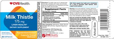Photo of the CVS Health Milk Thistle 175 mg label