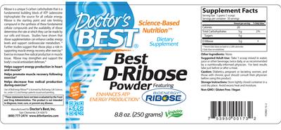Photo of the Doctor's Best Best D-Ribose Powder label