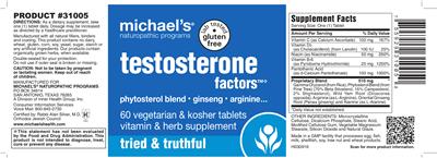 Photo of the Michael's Naturopathic Programs Testosterone Factors label