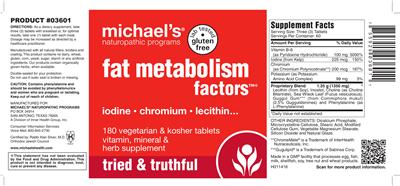 Photo of the Michael's Naturopathic Programs Fat Metabolism Factors label