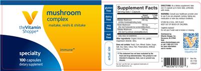 Photo of the The Vitamin Shoppe Mushroom Complex label