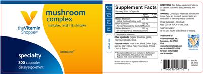 Photo of the The Vitamin Shoppe Mushroom Complex label