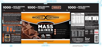 Photo of the Body Fortress Super Advanced Mass Gainer Chocolate label