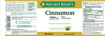 Cinnamon 2000 mg plus Chromium