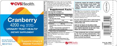 Photo of the CVS Health Cranberry label