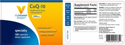 Photo of the The Vitamin Shoppe CoQ-10 200 mg label