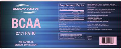 Photo of the BodyTech BCAA label