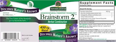 Photo of the Nature's Answer Brainstorm 2 label