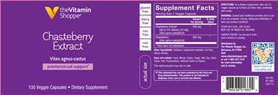 Photo of the The Vitamin Shoppe Chasteberry Extract label