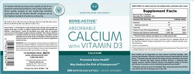 Photo of the Vitamin World Absorbable Calcium With Vitamin D3 label