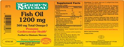 Photo of the Good 'N Natural Fish Oil 1200 mg label