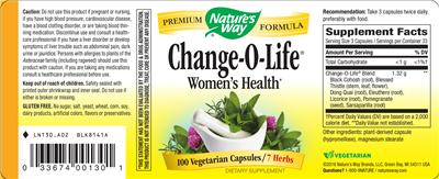 Photo of the Nature's Way Change-O-Life label