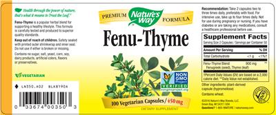 Photo of the Nature's Way Fenu-Thyme label