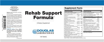 Photo of the Douglas Laboratories Rehab Support Formula label
