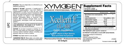 Photo of the XYMOGEN Xcellent E HG-400 label