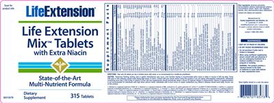 Life Extension Mix Tablets With Extra Niacin