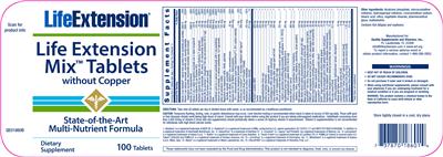 Life Extension Mix Tablets Without Copper