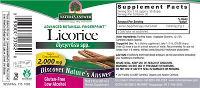 Photo of the Nature's Answer Licorice 2,000 mg label