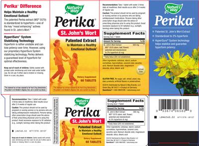 Photo of the Nature's Way Perika St. John's Wort label