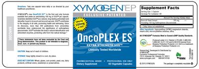 Photo of the XYMOGEN EP OncoPLEX ES label
