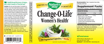 Photo of the Nature's Way Change-O-Life label
