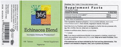 Photo of the 365 Everyday Value Echinacea Blend label