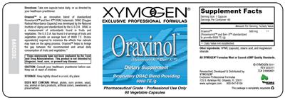 Photo of the XYMOGEN Oraxinol label