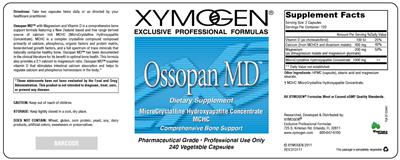 Photo of the XYMOGEN Ossopan MD label