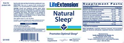Photo of the Life Extension Natural Sleep label