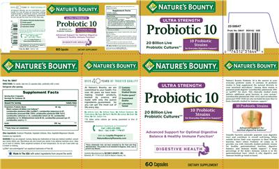 Photo of the Nature's Bounty Probiotic 10 label