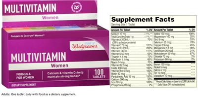 Photo of the Well At Walgreens Multivitamin Women label